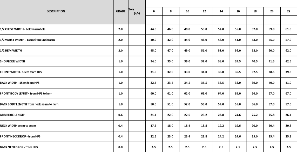 Size Chart