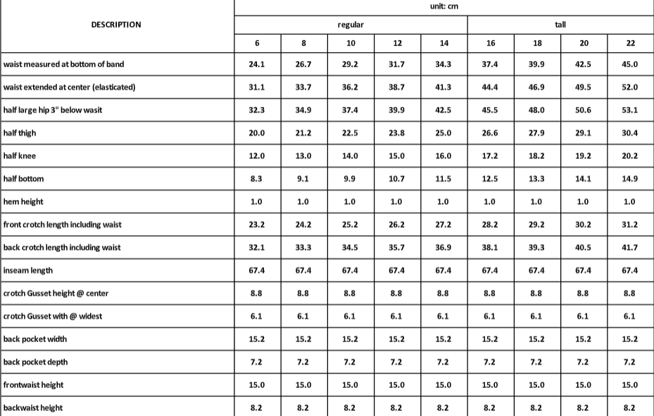 Size Chart