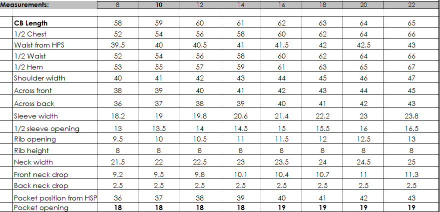 Size Chart