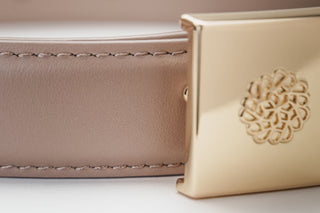 Pre-Order - 100% Calf Leather Taupe Belt
