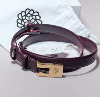 100% Calf Leather Chocolate Plum Belt