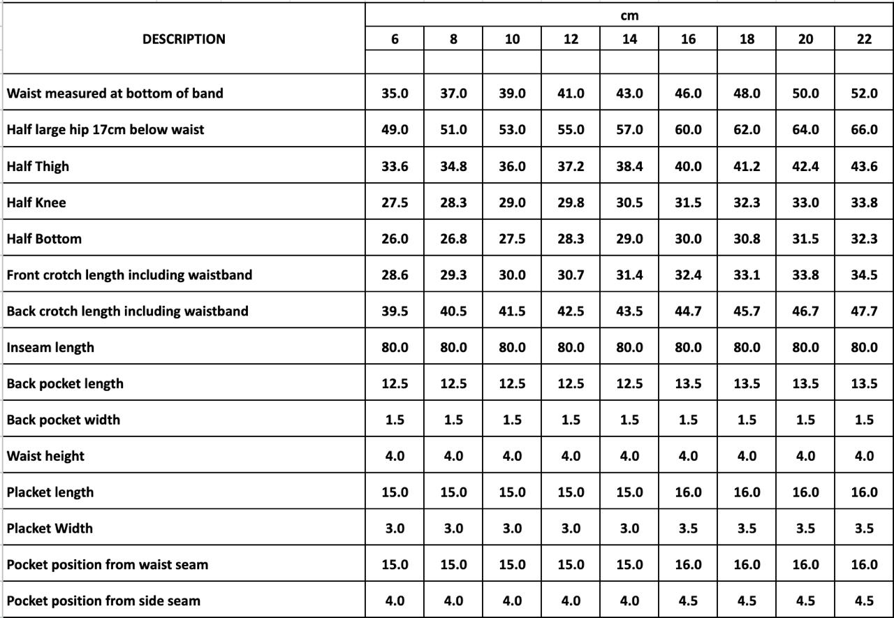 Size Chart