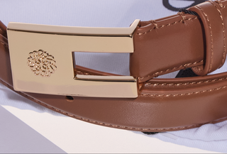 100% Calf Leather Brown Belt